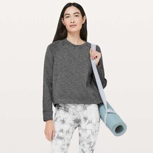 Lululemon On-Track Crew Neck Sweatshirt Heathered Black Size 4